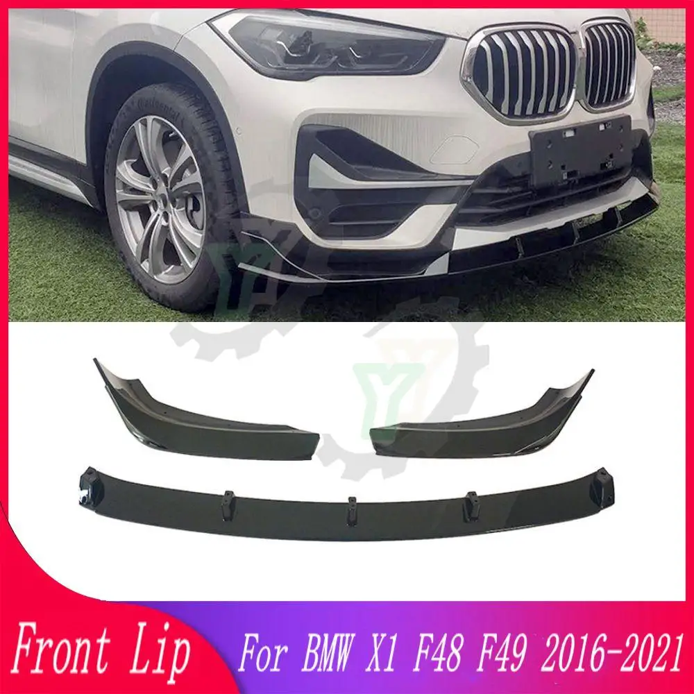 Car Front Bumper Lip Spoiler Splitter Diffuser Detachable Body Kit Cover Guard For BMW X1 F48 F49 2016 2017 2018 2019-2022