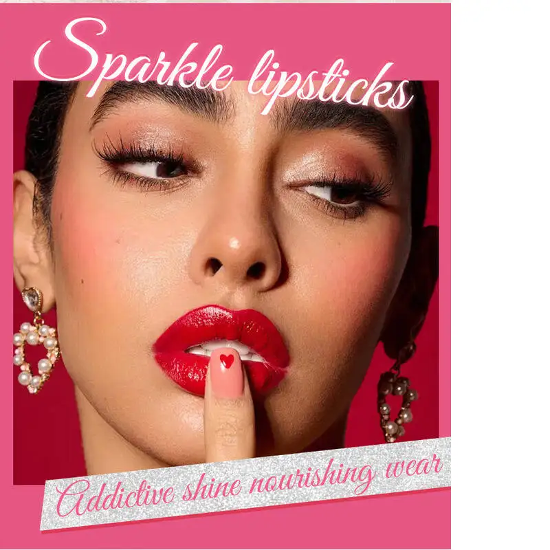 MLSMILE 6-Farben Star Pearl Feuchtigkeitsspendender, einfach aufzutragender, fein schimmernder, weißer Valentinstag-Lippenstift-Lippenbalsam