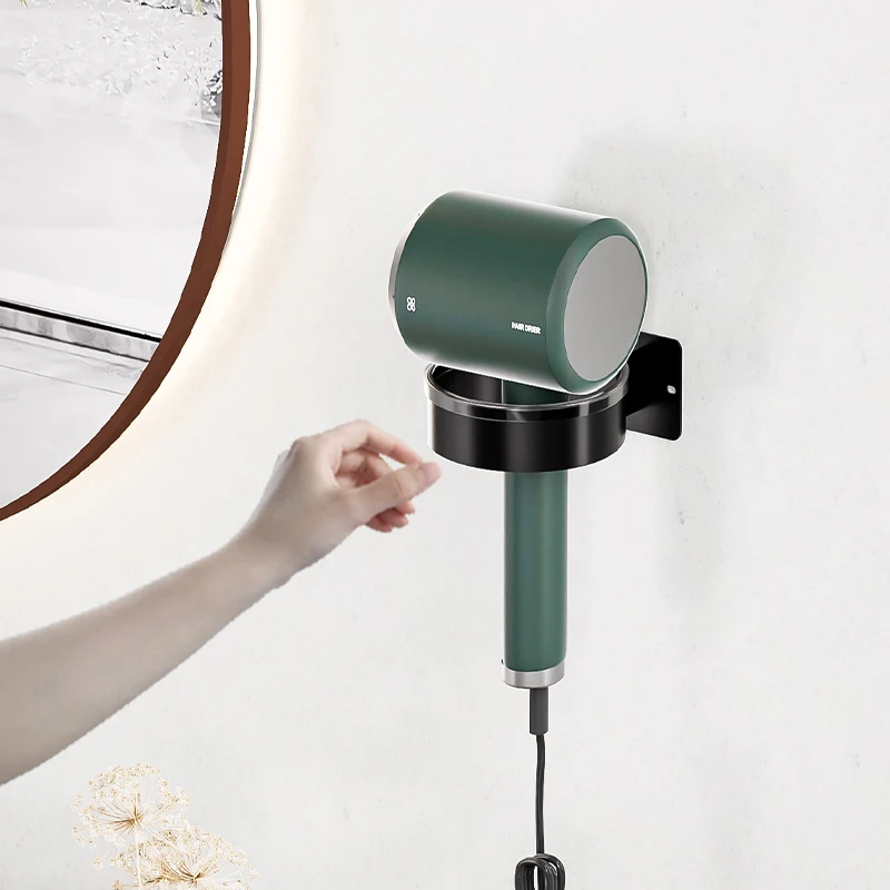 Soporte de Pared para Secador de Pelo Sin Perforaciones, Estante Organizador para Baño y Vestidor, Sin Taladro