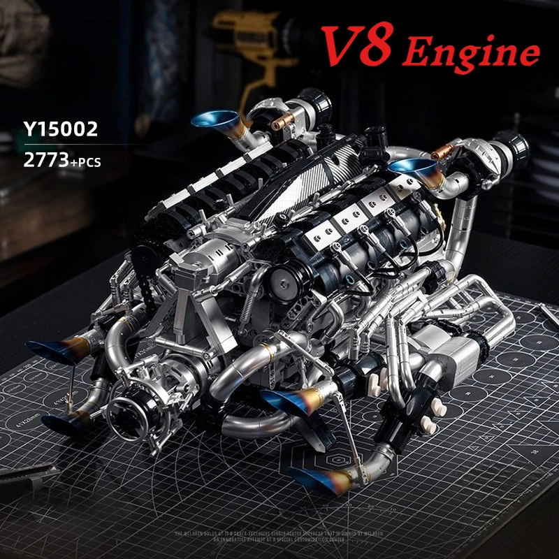 V8 Engine Car Models Model Children Assembled Building Block Handmade Kids Model Building Kits Toy Model Making Boys Gift