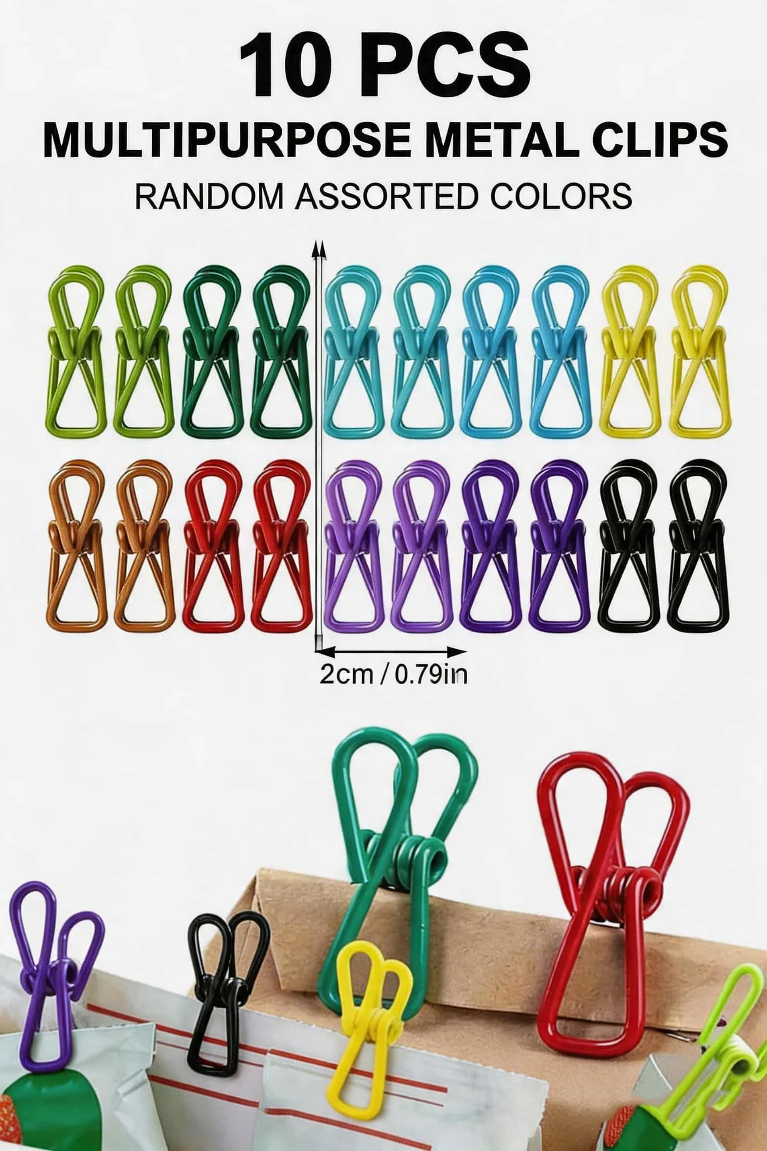 10 Pcs Random Color Chip Clips, Food Bag Sealing Clips