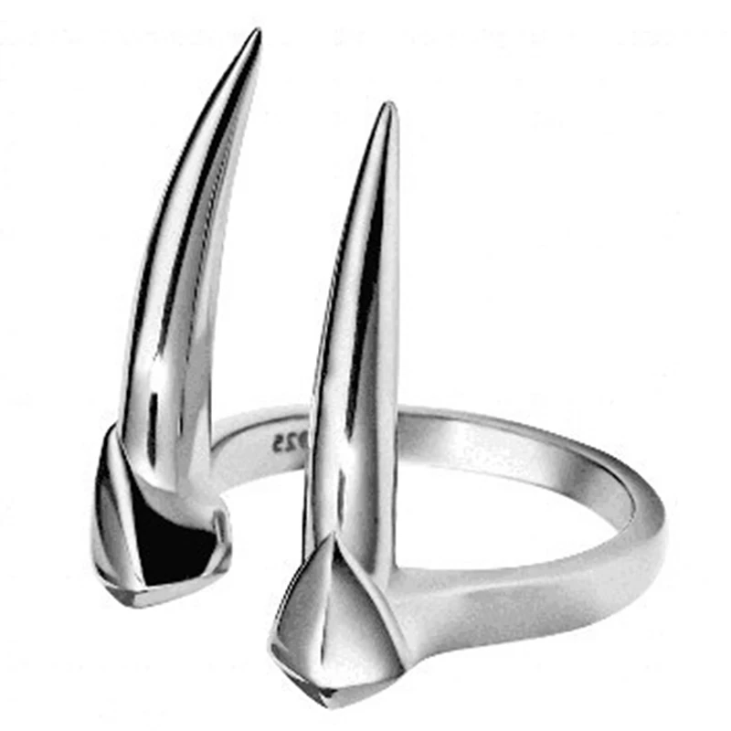 LatestSnake Fangs Ring for Woman Vintage Gothic Punk Silver Color Animal Ring For Man Retro Trend Jewelry Cool Stuff Party