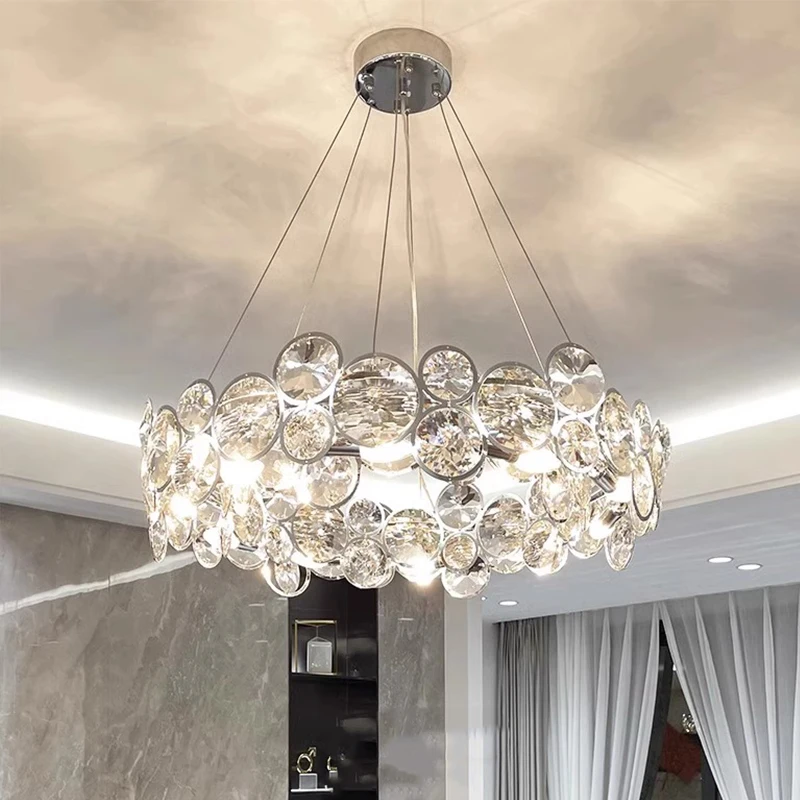 

AiPaiTe LED Scandinavian round glass pendant light for minimalist home decor, living room ceiling pendant light, height adjustab