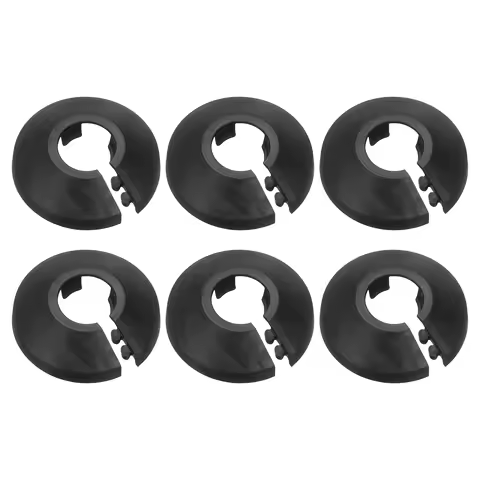2/4/6/8pcs Flange Pipe Cover Decoration PP Plastic Radiator Escutcheon Buckle Type Round Water Pipe Drain Line Cover Black