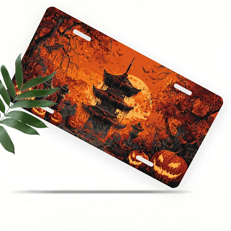 2D Flat - [Enable ] 2D Flat [Enable] 2D Flat 2D Plane, 1pc Set, for Decoration Solely, License Plate Frame, Halloween Pagoda And
