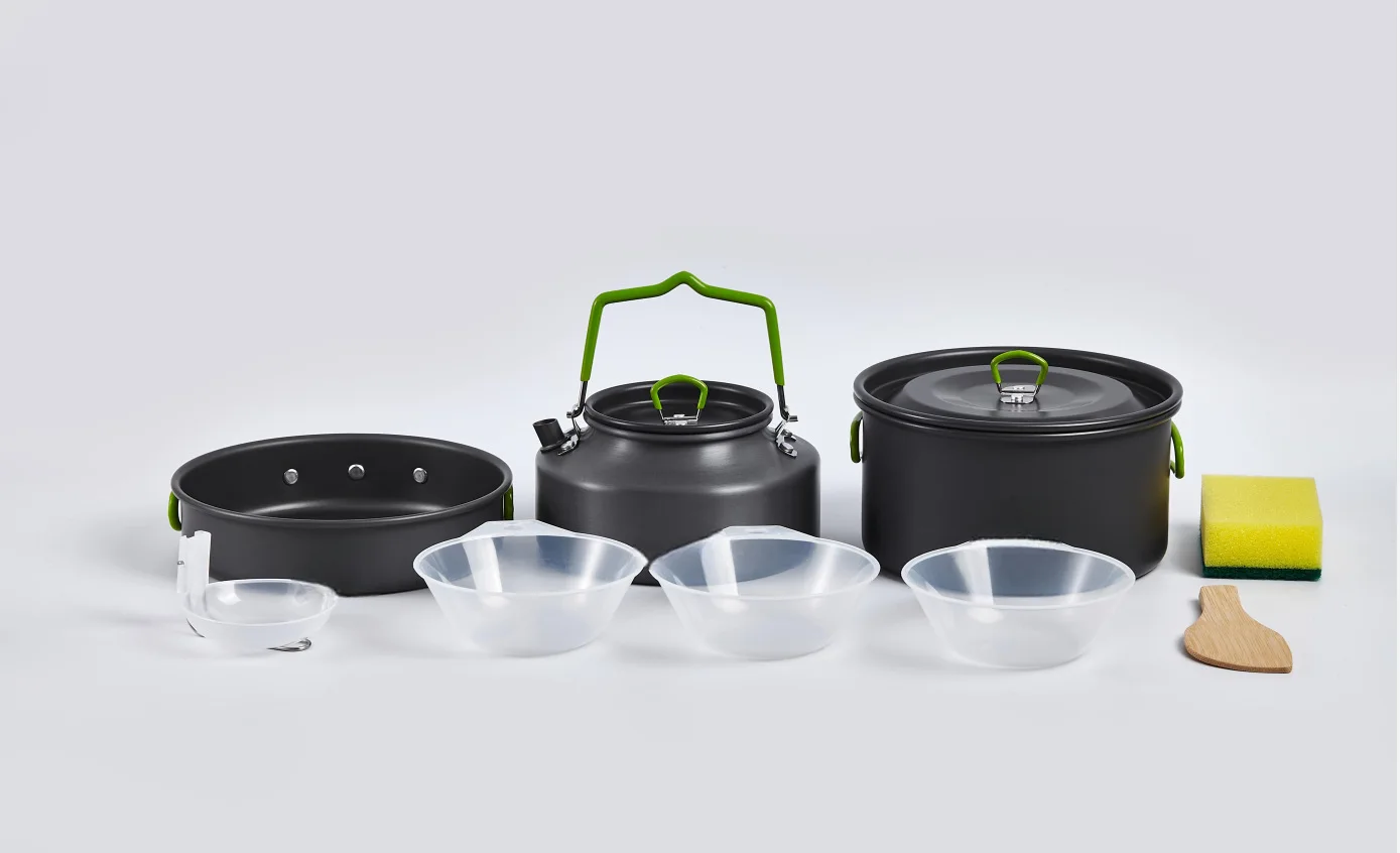 Outdoor Pot Set Cooking Supplies Equipment Cookware Wilderness Cookware Set Picnic Camping Portable Outdoor Pot