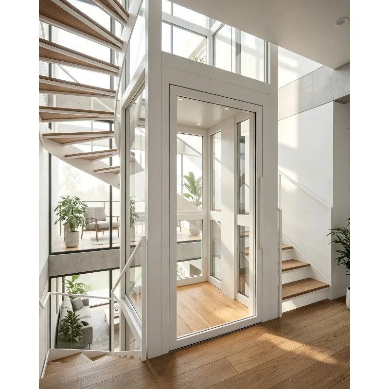 Elevator Lift Modern Design 6-8 Person Panoramic Glass Observation Hydraulic Elevator Lift for Outdoor Sightseeing for Villa Use