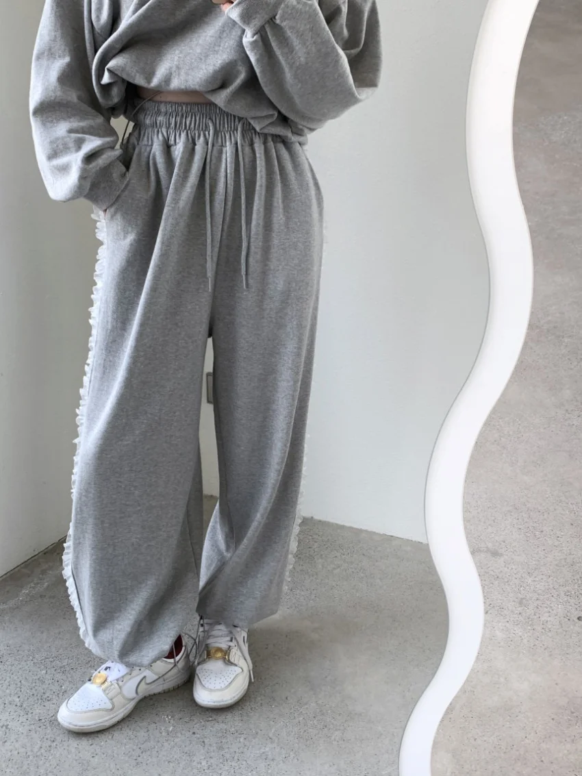 

Alien Kitty New Arrival Women Pants Loose Lace Chic Sports Summer 2025 Daily High Waist Streetwear Casual All Match Dance