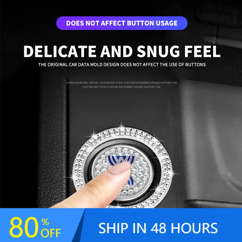 

Новая наклейка-страза для кнопки запуска двигателя автомобиля, аксессуар для декора, подходит для Volkswagen Tharu, R, Polo, T5, GTI, Tiguan, Passat