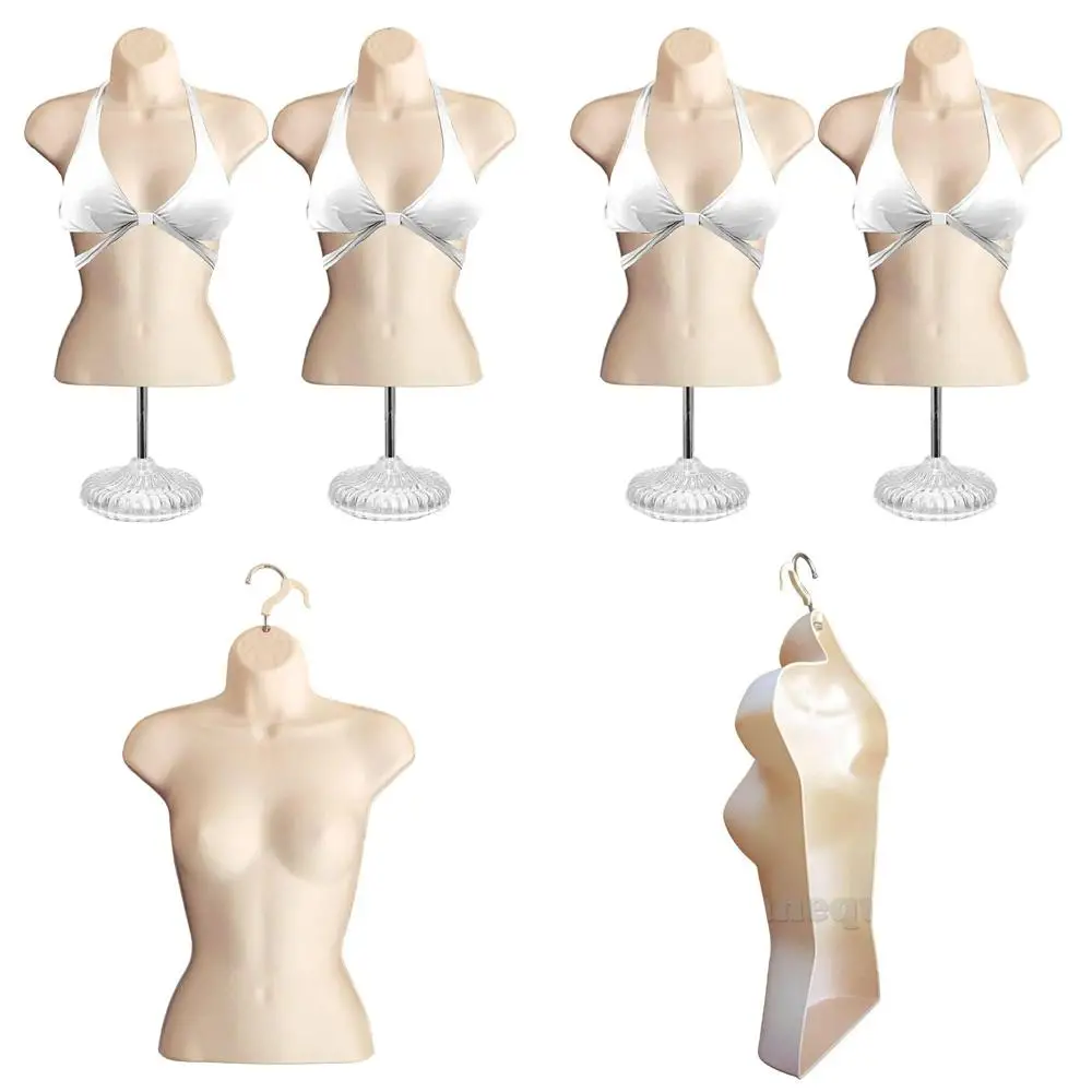 

Hollow Female Mannequin Torso Set with Acrylic Stand and Metal Pole, S-M Sizes (2)