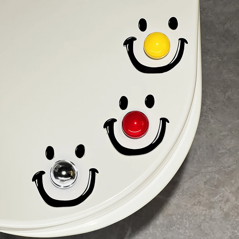 

Современный креативный стиль, ручка крышки унитаза, дофамин, шарик с улыбкой, антигрязный домашний декор для ванной комнаты, аксессуары