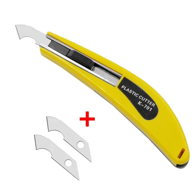 Mehrzweck-Hakenmesser, Acryl, PVC, CD-Schneidewerkzeug, Acrylplatte, Kunststoff, Plexiglas-Hakenmesser mit 2 Ersatzhaken-Messerklingen