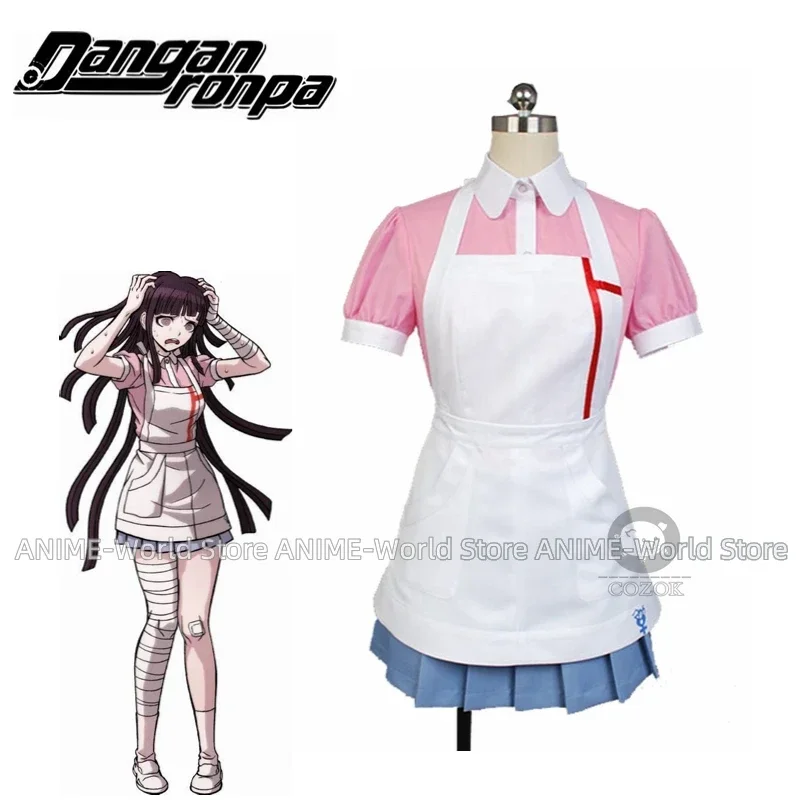 

Женское аниме Danganronpa Dangan Ronpa 2, Mikan Tsumiki, розовое платье, комплекты костюмов для косплея, вечерние на Хэллоуин