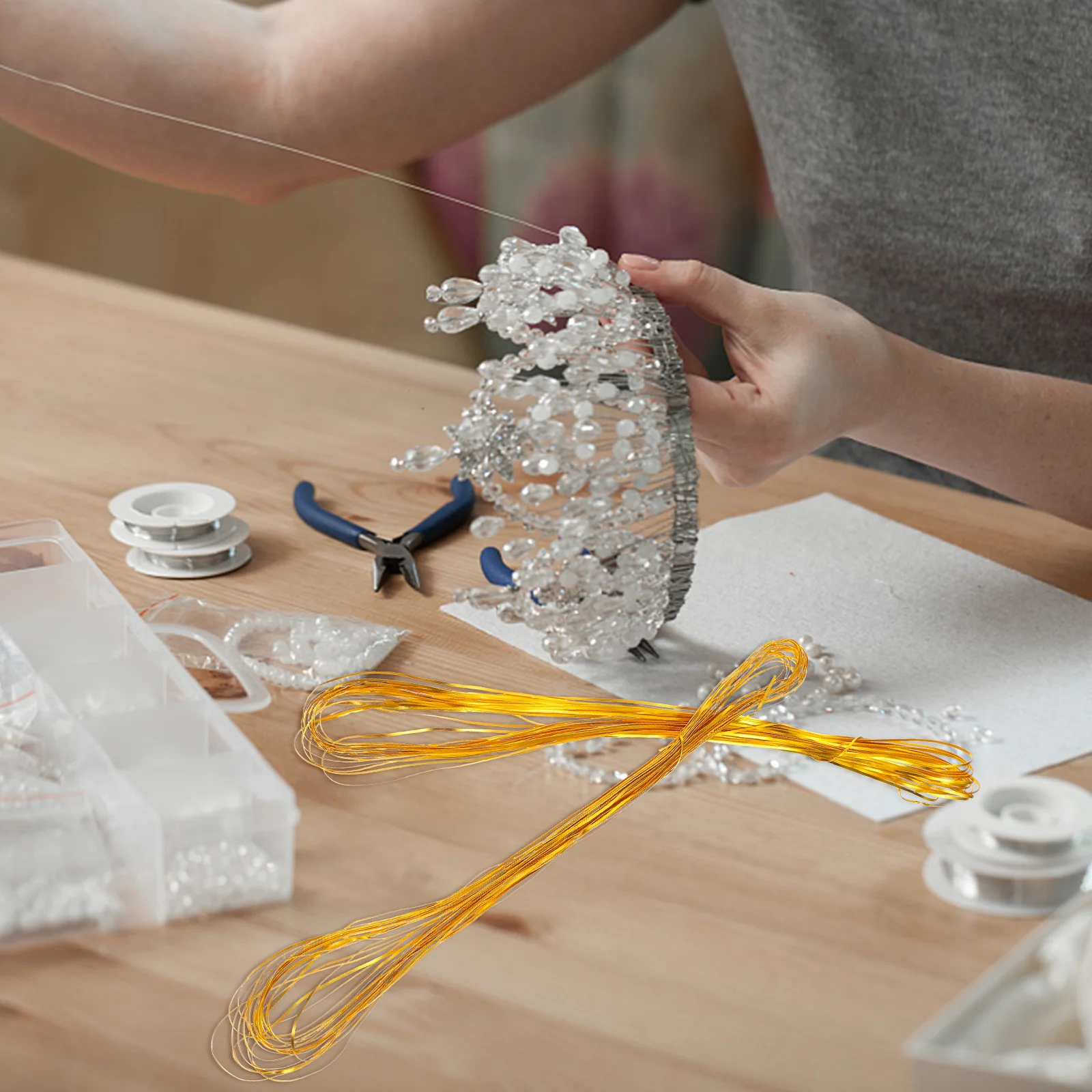 

Гибкая алюминиевая пряжа для DIY ювелирных аксессуаров, украшений из бисера, декоративной металлической проволоки, 120 м, алюминиевые скульптурные провода «сделай сам»