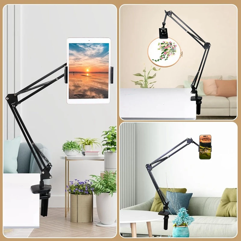 Top-Tablet Stand Suitable For Desktop Installation With 360° Rotation, Embroidery Hoop Stand, Mobile Stand For Office Desk