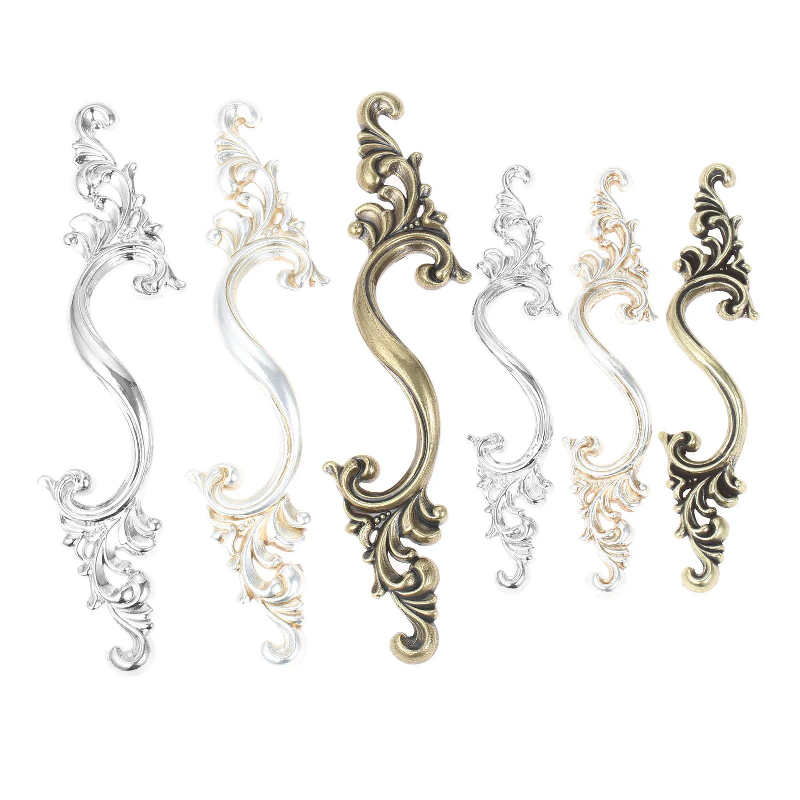 Zinc Alloy Kitchen Cabinets Door Pulls 64MM/96MM Antique Furniture Hardware Handle Drawer Wardrobe Cupboard Handle Dresser Knob