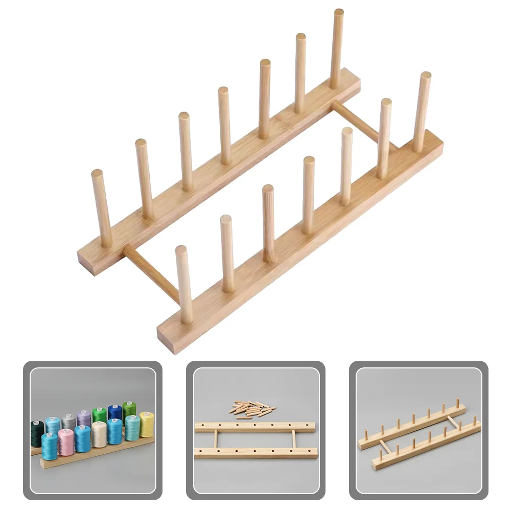 

Spool Stand Crochet Hook Thread Storage Organizer Embroidery for Spools of Wood Wooden Solid Sewing Rack Holder