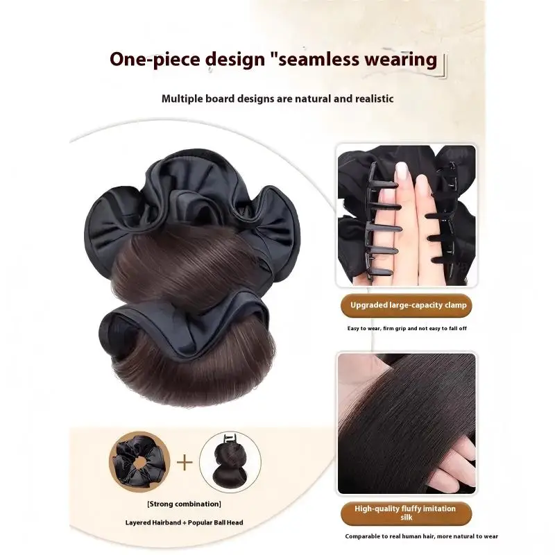 

Effortless Updo Synthetic Claw Messy Hair Bun For Women Low Bun Wig Hair Clip-In Messy Bun Hairpiece Straight Hair Extension