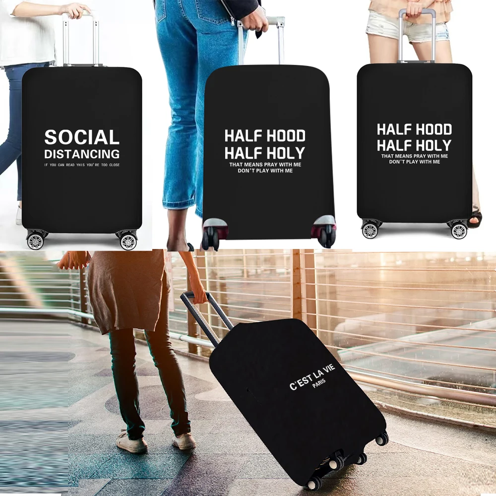 2022 Travel Luggage Suitcase Protective Cover Trolley Case Luggage Dust Cover Travel Accessories Packing Organizer Text Printed