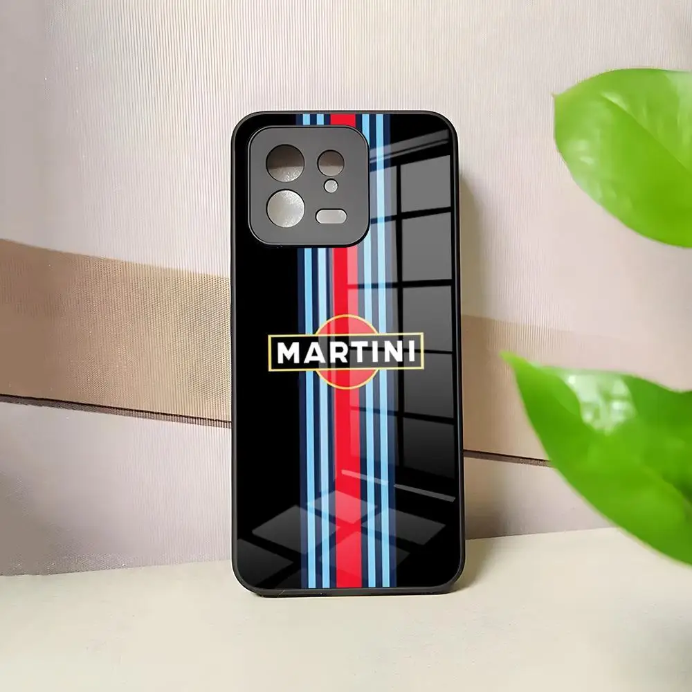 Martini Racing Horizontal Stripe Phone Case For Xiaomi 14 Lite 12 Pro 11t 13 Lite POCO M6 M5 X6 X5 X3 F5 F6 Pro Glass Cover