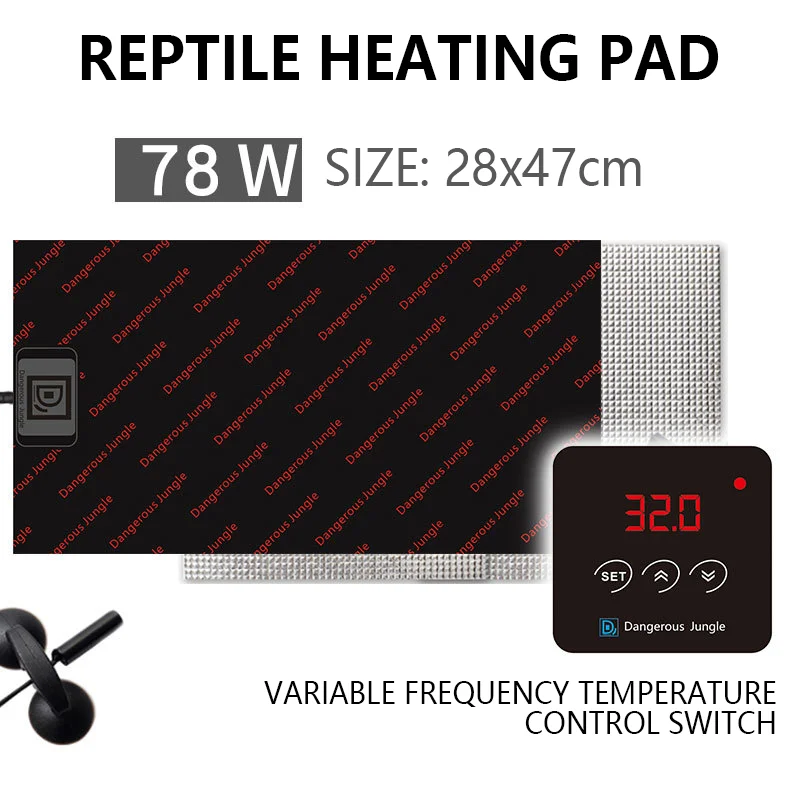 

50W78W/98W Reptiles Supplies for Turtle Snake Lizard Reptiles Heat Mat Adjustable Temperature Controller Pet Heating Warm Pads