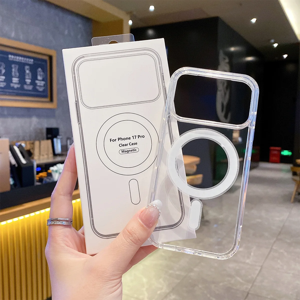 حافظة هاتف Magsafe مغناطيسية أصلية شفافة لهاتف آيفون 17 Air 16 Pro Max 15 14 13 12 11 غطاء حماية مضاد للصدمات