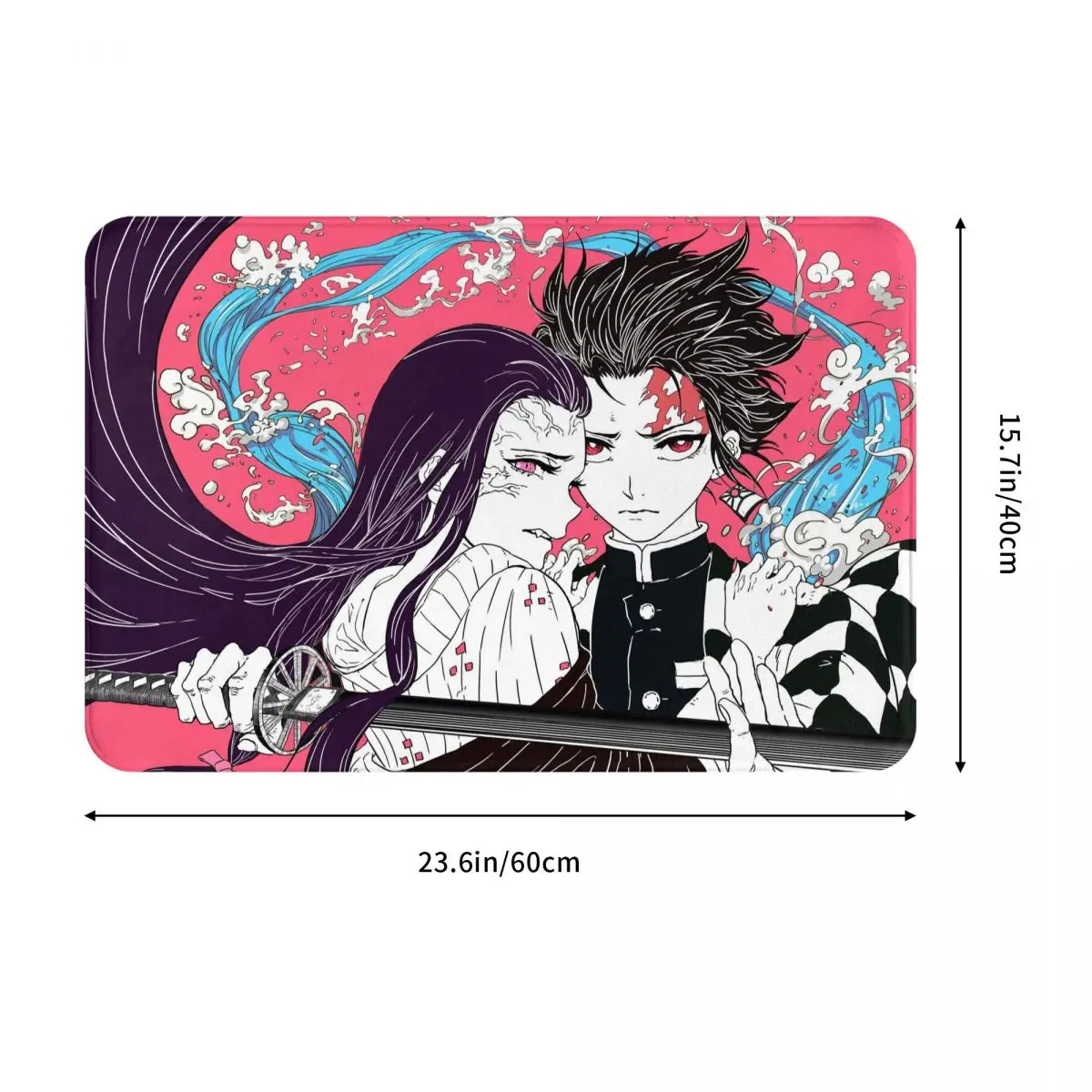 Dämon Slayer Kimetsu keine Yaiba Anime Nicht-slip Fußmatte Nezuko Bad Schlafzimmer Matte Im Freien Teppich Flanell Moderne Decor