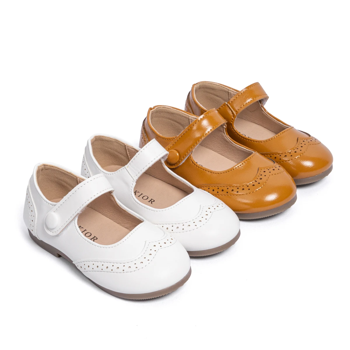 

KIDSUN Girls Sandals Children's Shoes Fashion Design Mary Jane Cute Sweet Flats Shoes Retro Leather Rubber Soft Anti-Slip Sole