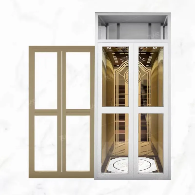 Home Elevator Various Styles Aluminum Alloy Shafts Glass-equipped Modern Villa AC Gearless Hydraulic and Traction Elevators