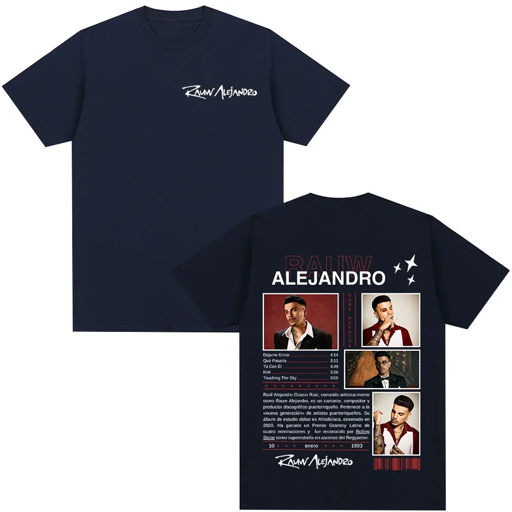 Rauw Alejandro Coca Nuestra Graphic T Shirt Men's Hip Hop Fashion Short Sleeve T-shirts 100% Cotton Oversized T-shirt Streetwear