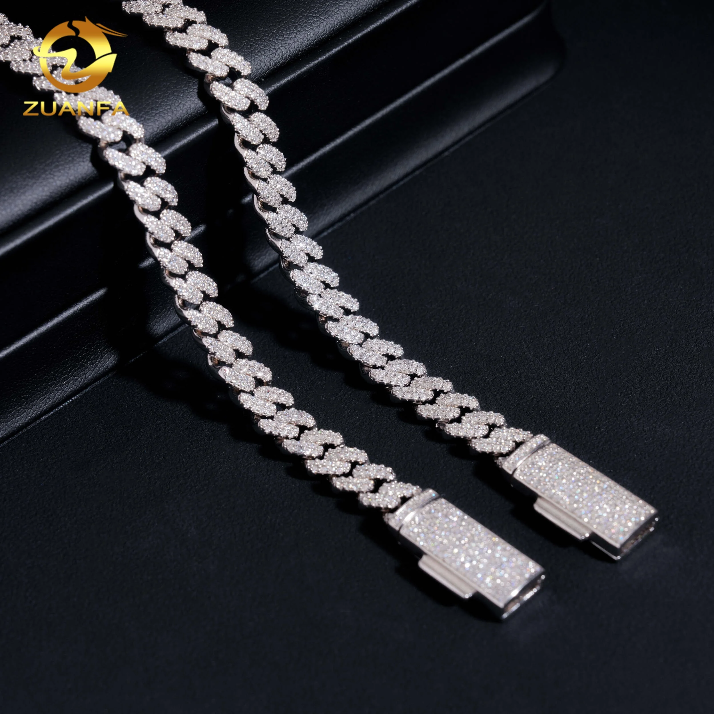 Shipping Fast 8mm Iced Out Bracelet 925 Sterling Silver Hip Hop Pass Diamond Test Moissanite Cuban Link Bracelet.