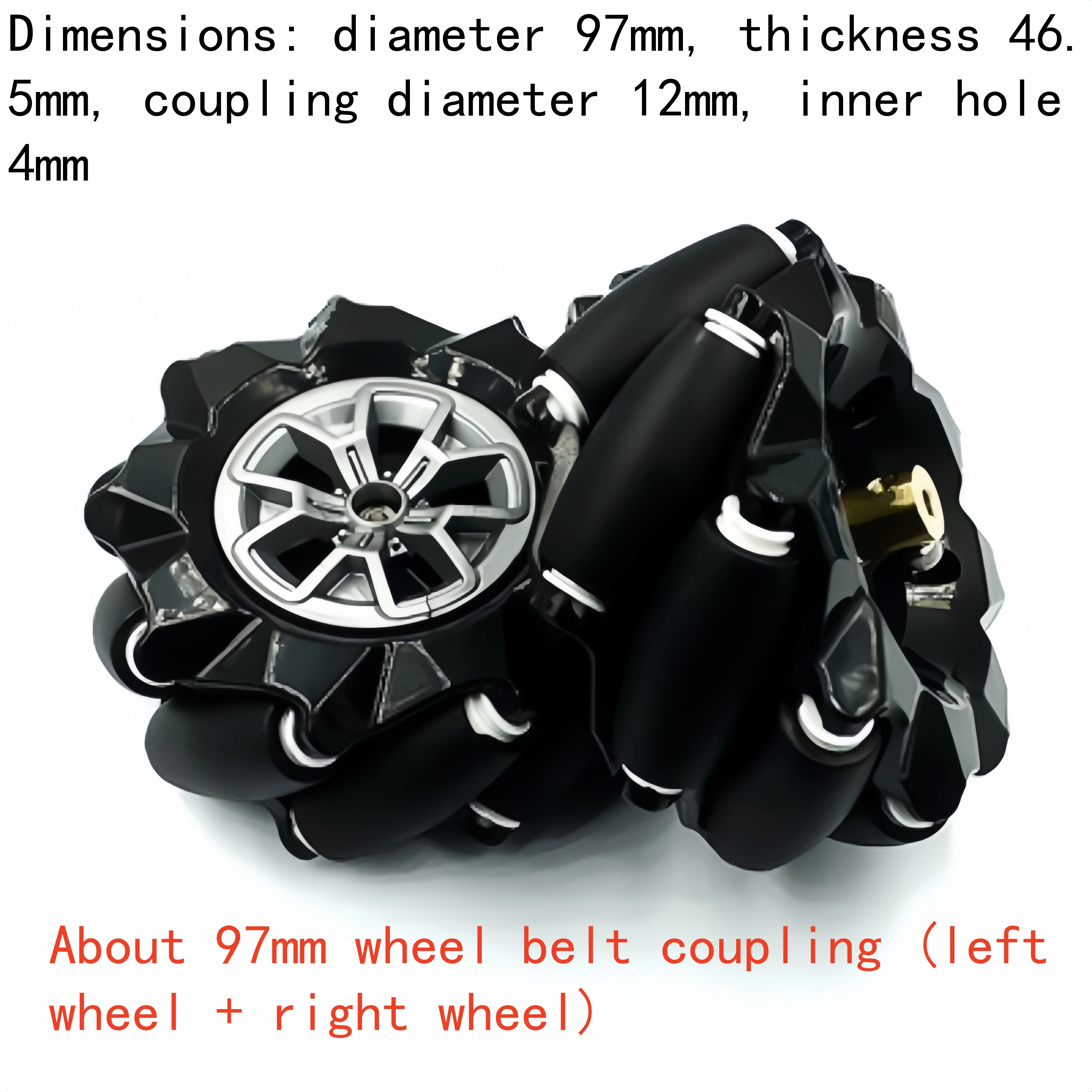 Robot Car Chassis Accessories: Mecanum Wheels, Omni Wheels (97mm Left & Right Wheels)– DIY Toy Parts for Arduino & Raspberry Pi