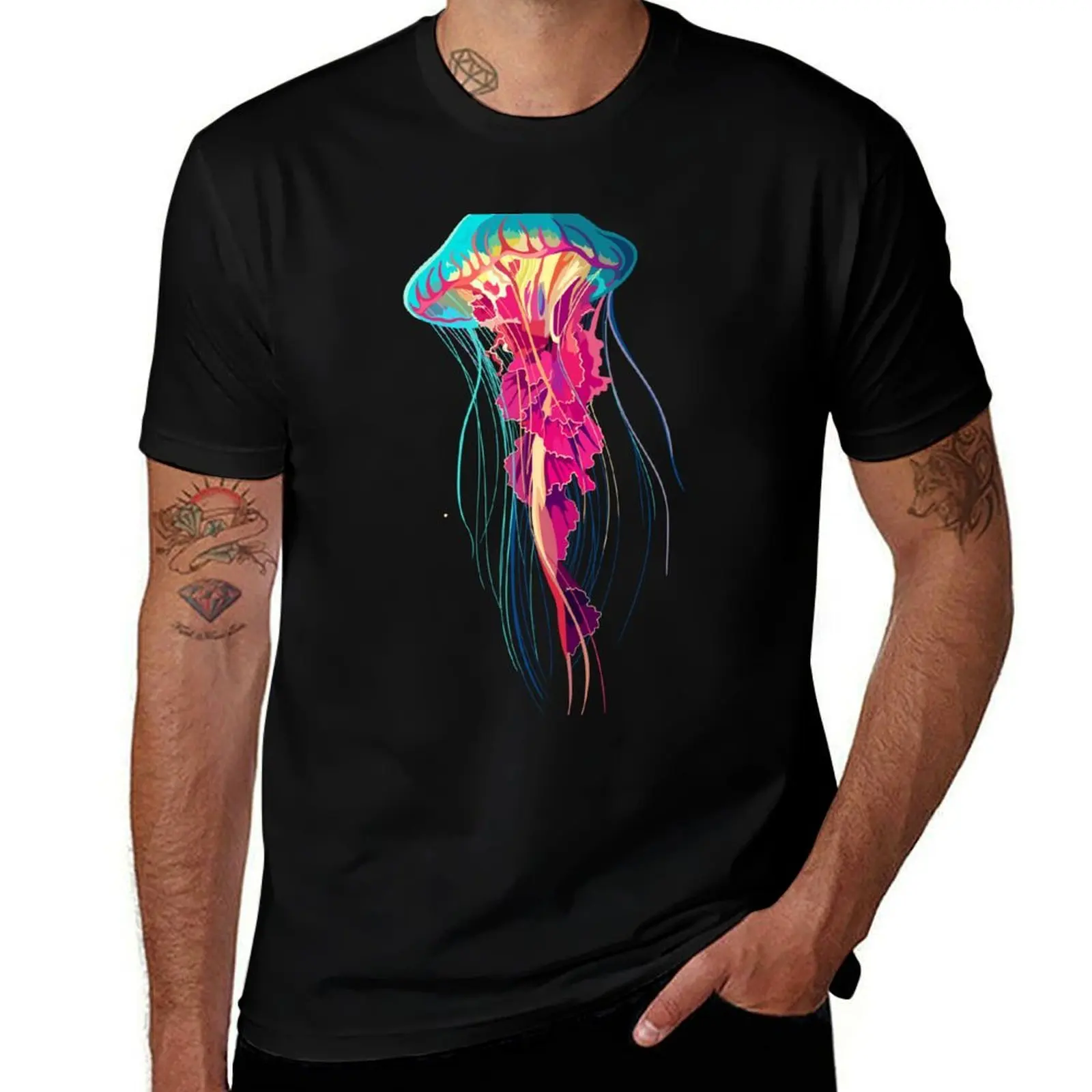 Magnificent Colorful Ocean Jellyfish T-Shirt Casual Basic Street Style T-Shirt