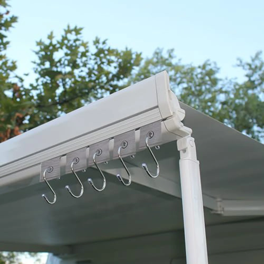 6pcs White Sunshade Hooks/6-piece Set Of Sunshade Hooks 5*5cm Awning Hooks RV Hooks Suitable For Pipe Holes 5/6 Mm-7/8 Mm Track