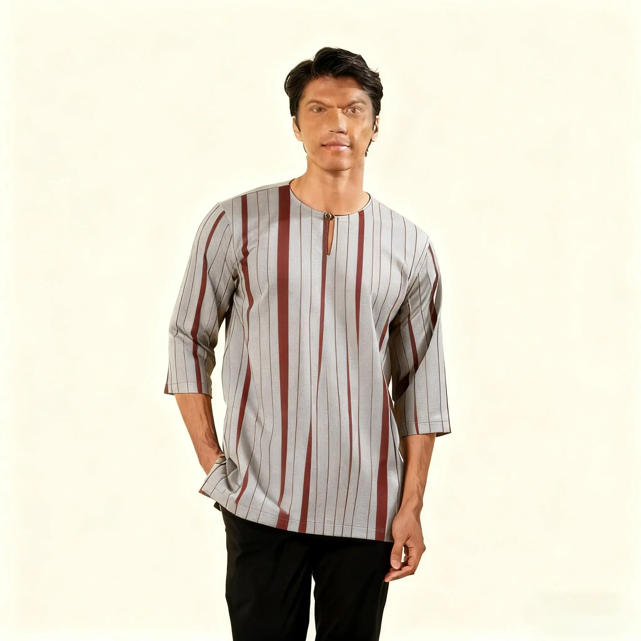 الرجال المسلمات قصيرة الأكمام الإسلامية العربية المرقعة مخطط التطريز عيد مسلم تي شيرت جوبا عبايات فضفاضة غير رسمية Ropa #1