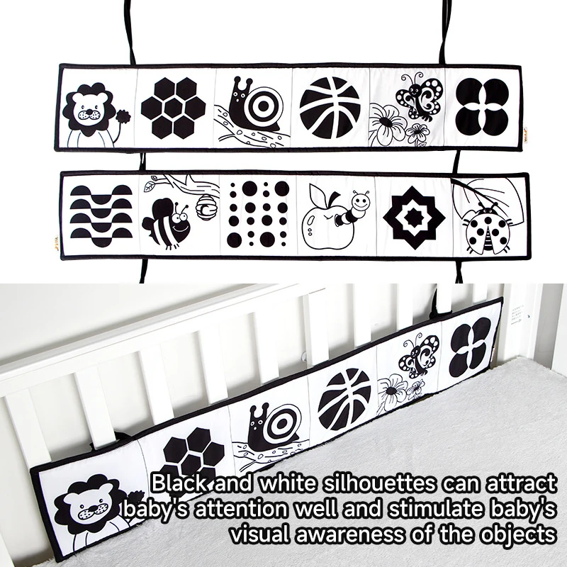 Newborn Crib Toys Black White Animal Cloth Book Early Education Sensory Quiet Study Book Facilitate Eye Development Books Toys