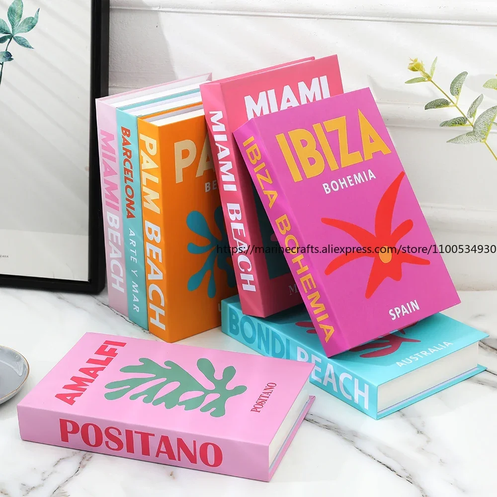 

6pcs Modern English Simple Fake Book Folding Model Simulated Book Ornament Hotel Library Decoration Book