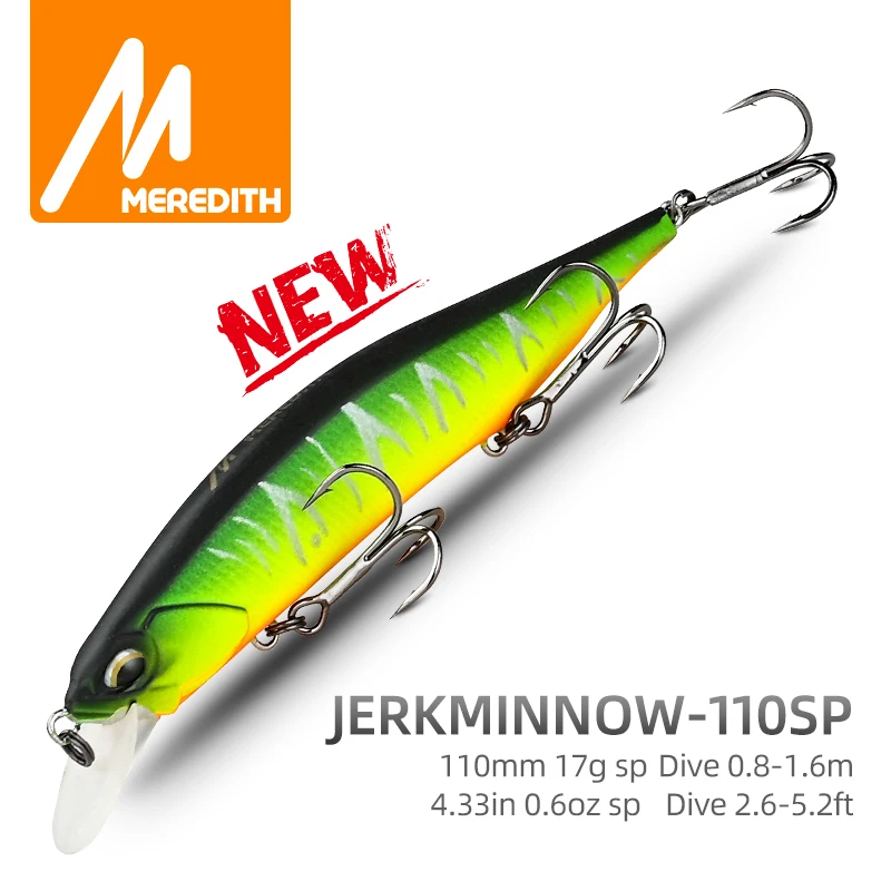 MEREDITH REALIS Jerkbait Wobbler 110mm 17g SP Angelköder Harter Köder Minnow Mehrere Farben Für professionelle Angelhaken