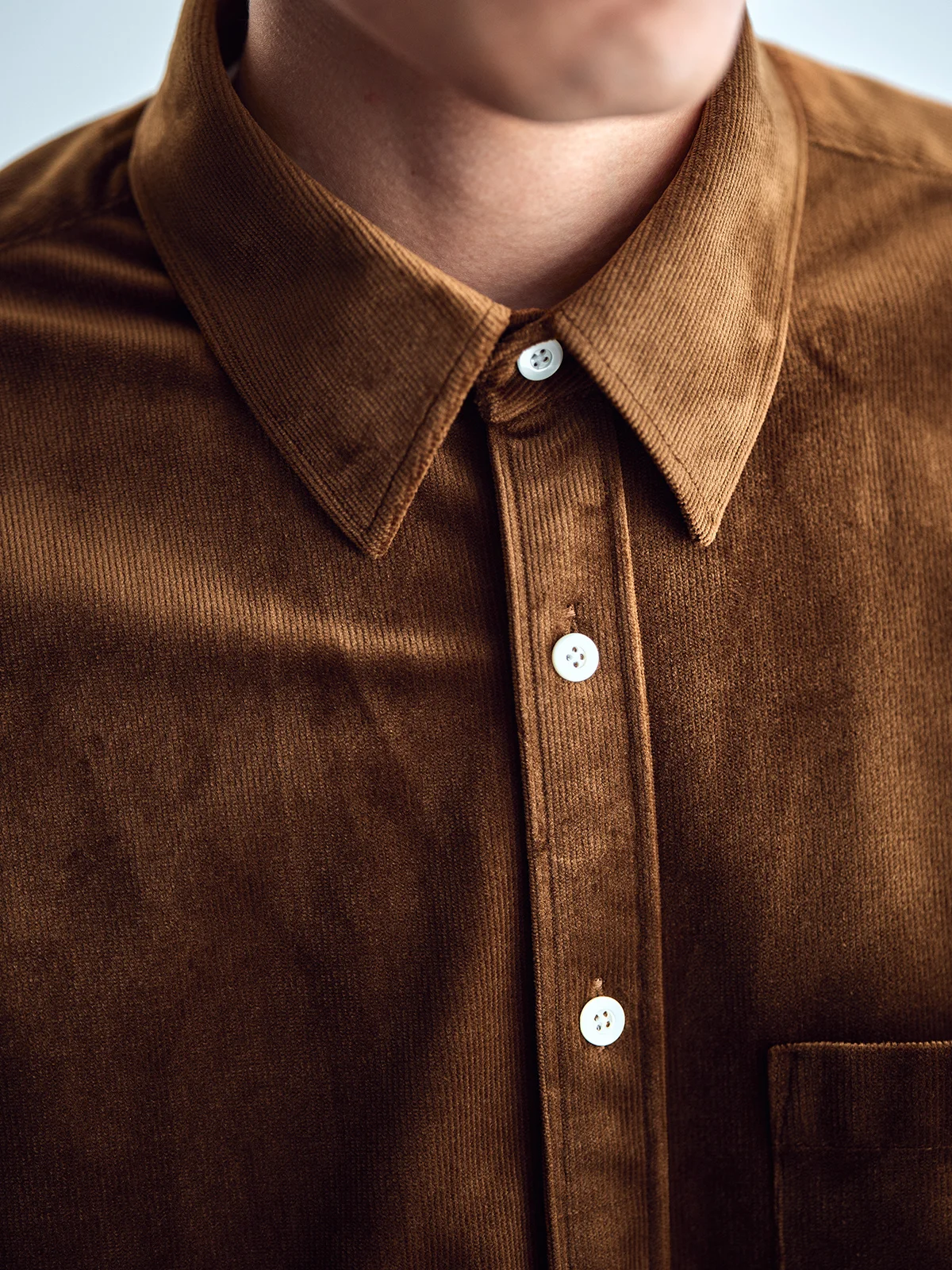 

Humanimal 24AW Corduroy Fabric Easy Care Loose Long Sve irt Mens Stand Fit Daily Wear Four Seasons Pure Color irt