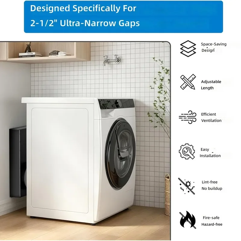 84049 Periscope Dryer Vent Connector Kit Adjustable 0-5 Inch Flexible Duct Adapter Easy Installation Home Laundry Room