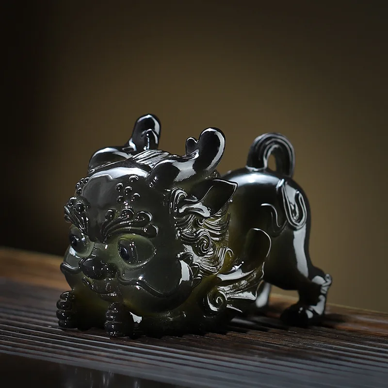 Color-changing Tea Pet Pixiu Holding Ingot Tea Table Desktop Ornament Tea From Pet Tea Playing Kung Fu Tea Set Jewelrydecoration