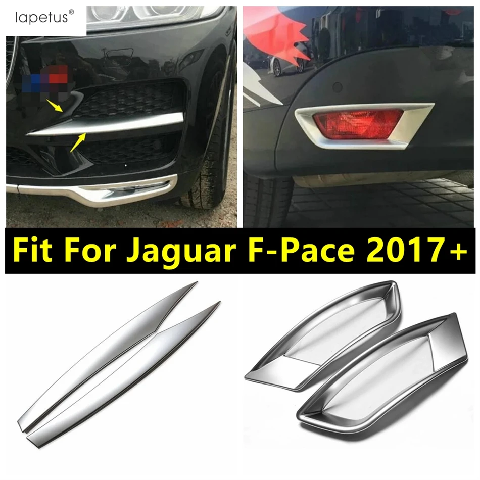 

Car Front Bumper Fog Grille Eyebrow Strip / Rear Fog Light Lamp Cover Trim ABS Chrome Accessories For Jaguar F-Pace 2017 - 2020