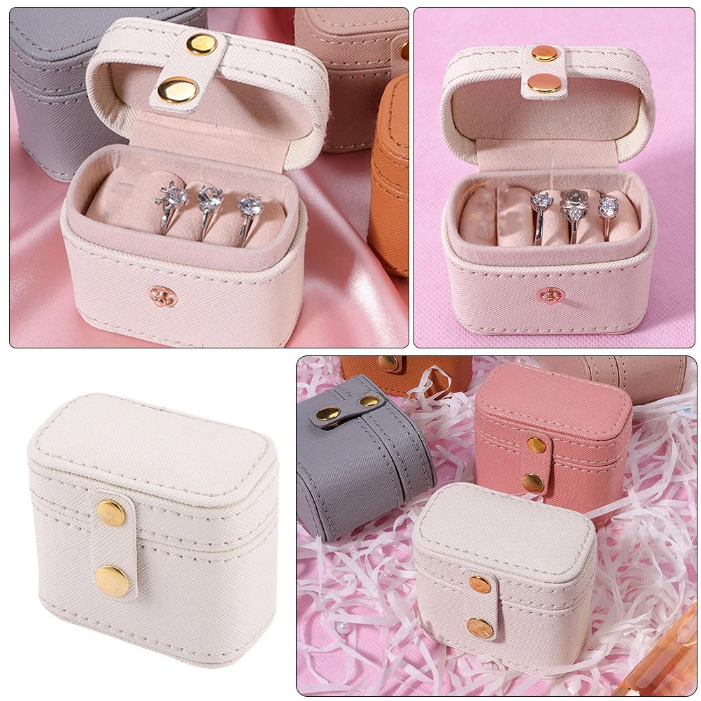 

Коробка для колец с ювелирными изделиями, чехол для хранения колец в стиле ретро из искусственной кожи, декоративный органайзер для ювелирных изделий, подарочный контейнер для колец, сережек