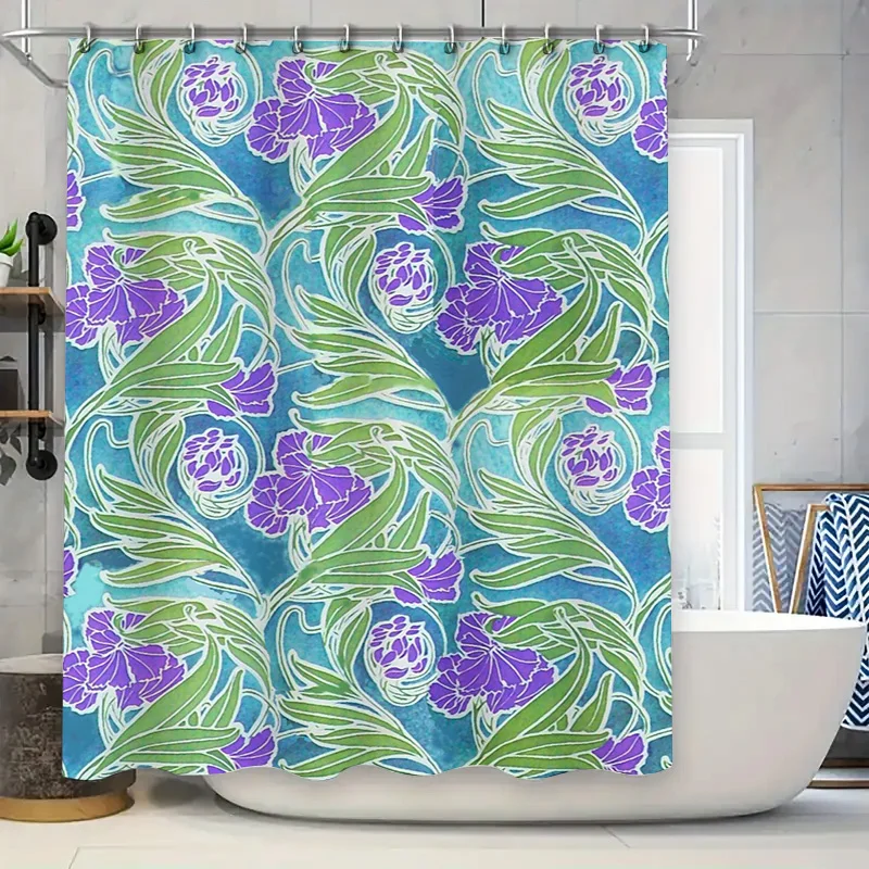 

Vibrant Floral Shower Curtain Modern Waterproof Design for Bathroom Decor