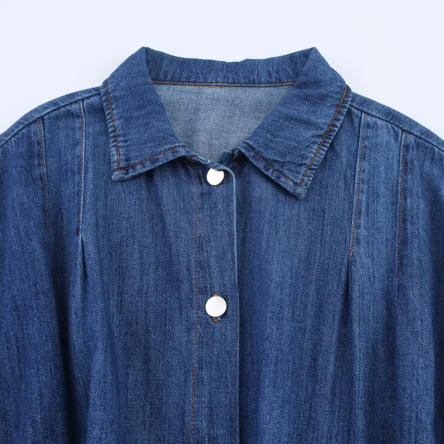 Faionable Denim Dr مع حزام الخريف وصول جديد الملابس النسائية عالية الخصر ألف خط تنورة ort Sve طوق Ci C...