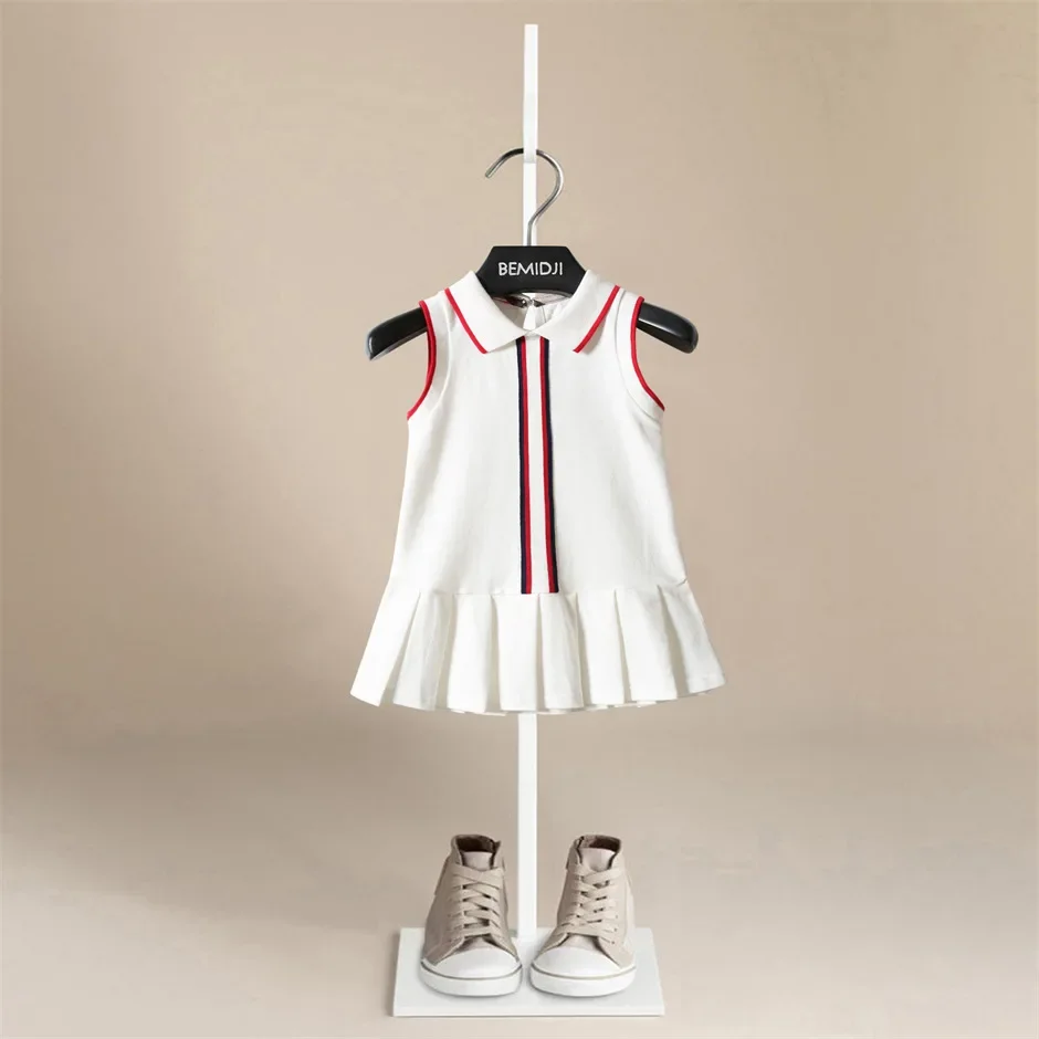 

Летняя детская юбка, платье для маленьких девочек, белая одежда в стиле пэчворк, детский жилет без рукавов, повседневные Детские платья на день рождения для девочек