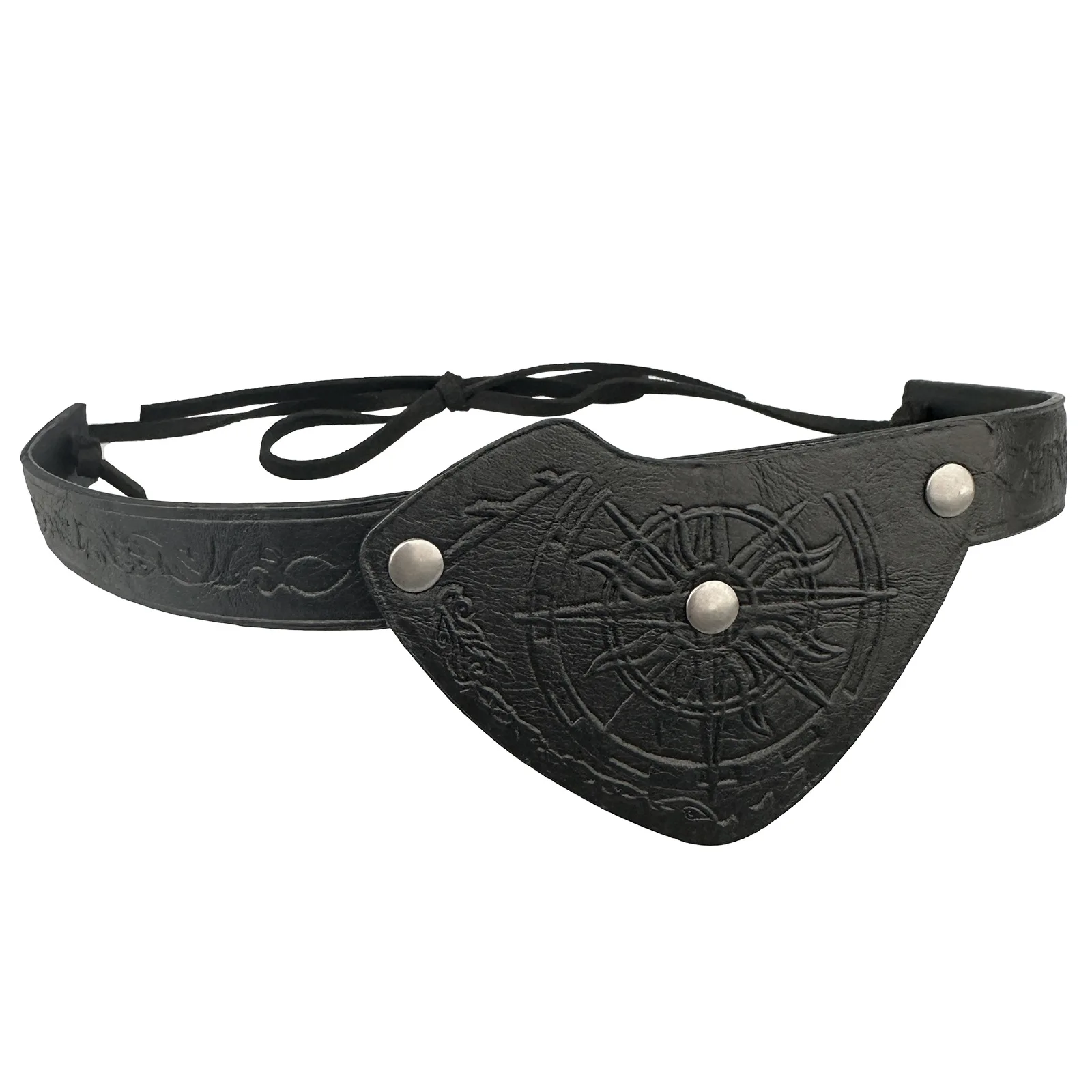 Medieval Leather Eye Patches Vintage Embossed Eye Covers Halloween Eyewear Eye Mask Halloween Cosplay Accessory
