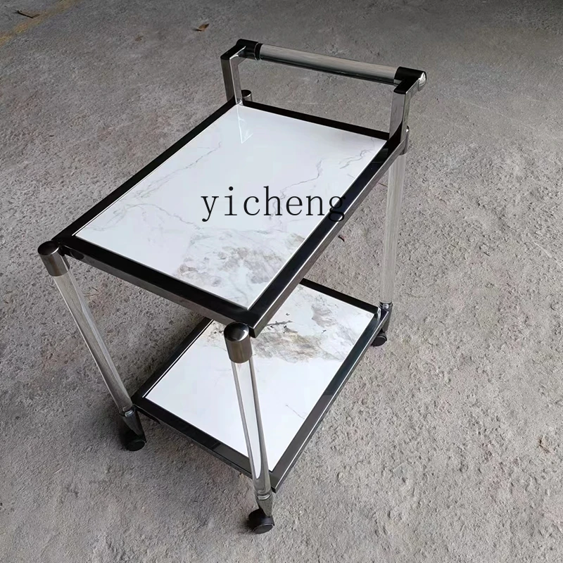 

LX Stainless Steel Dessert Cart Serving Rack Beverage Tea Cart