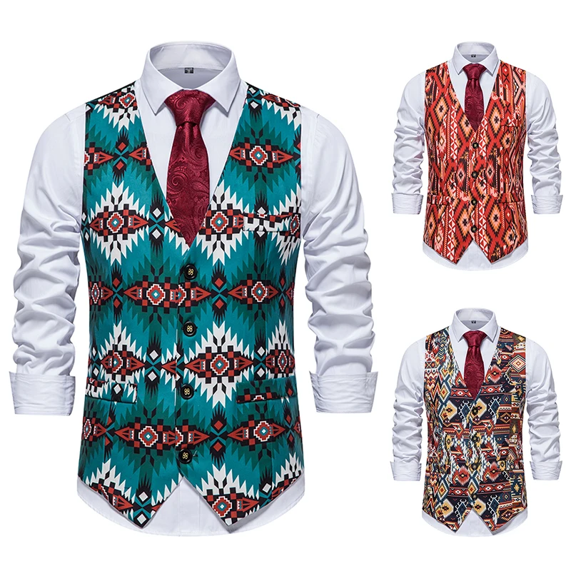 

Men Jacquard Floral Vest Luxury Men Suit Vests Nightclub Party Men Dress Vest Casual Mens Wedding Waistcoat Gilet