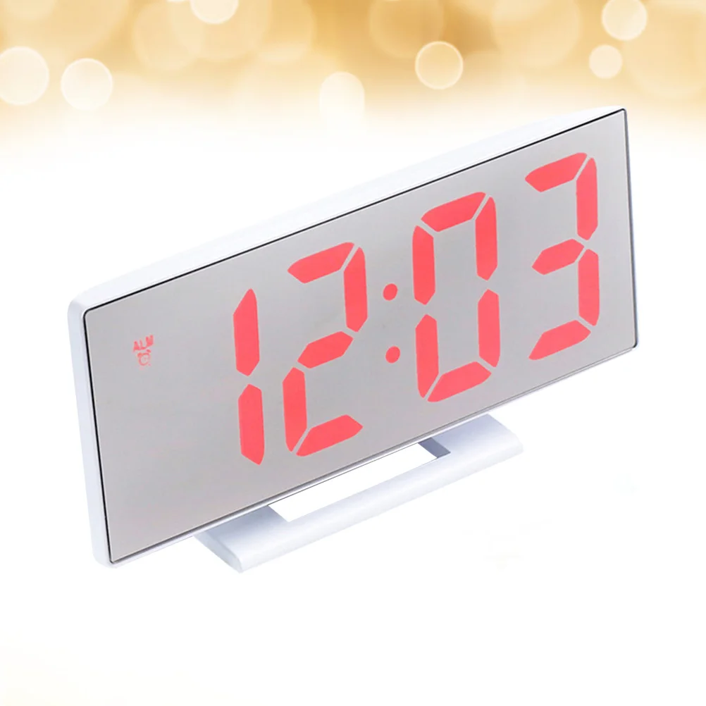 

Stylish Slim Led Large Screen Alarm Clock Mute Digital Electronic Watch Bedroom Bedside Clock Temperature Display Red Number